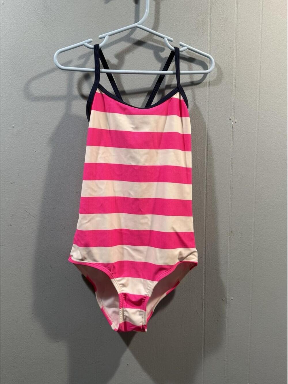 Kids Girls Kanu Surf Swimsuit One Piece Size 8 White/Pink